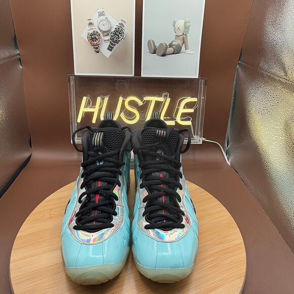 Nike Air Foamposite Little Posite One (GS) Mixtape Teal Copa Blue Sz 6.5Y - Picture 5 of 10